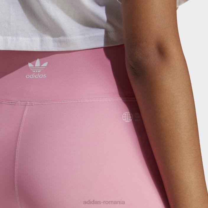 Adidas colanti scurti cu talie inalta adicolor classics roz femei roz 2JBN16676