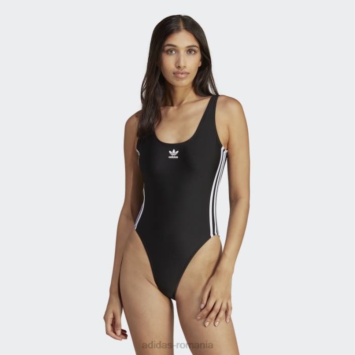 Adidas costum de baie negru adicolor 3 dungi adidas femei alb negru 2JBN9123