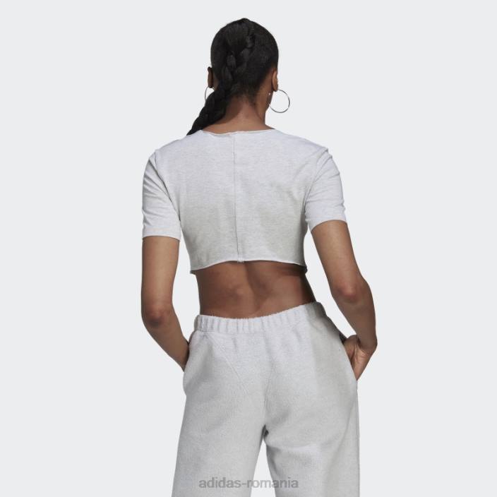 Adidas crop loungewear tee gri deschis heather fashion femei erica gri deschis 2JBN10394