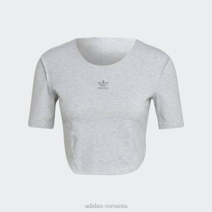 Adidas crop loungewear tee gri deschis heather fashion femei erica gri deschis 2JBN10394