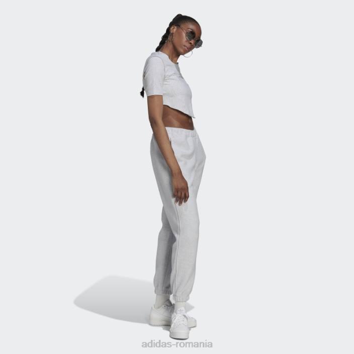 Adidas crop loungewear tee gri deschis heather fashion femei erica gri deschis 2JBN10394