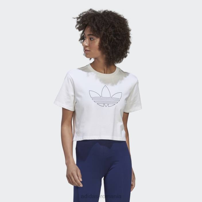 Adidas crop top alb femei alb 2JBN3014