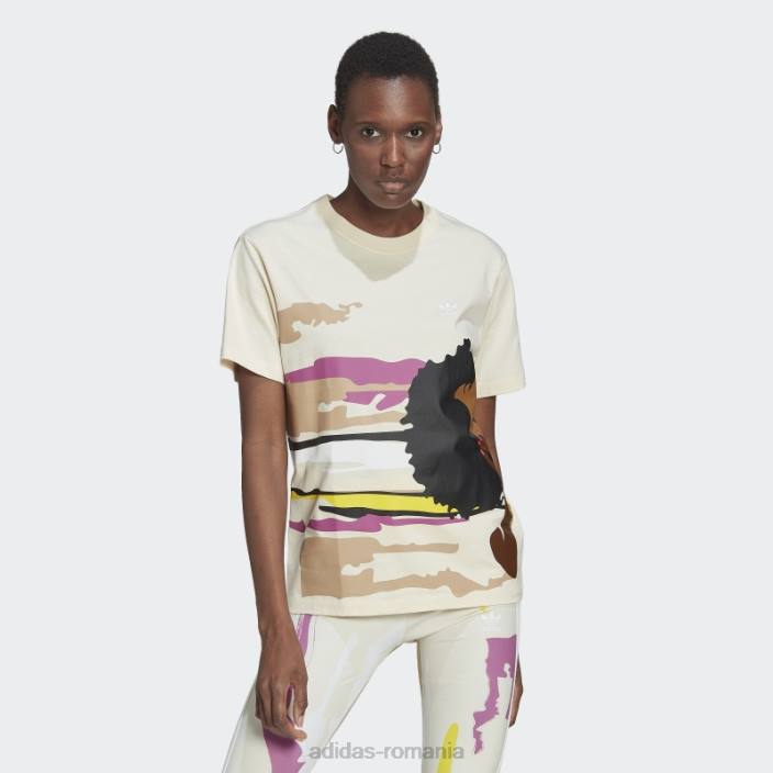 Adidas ecru tint thebe magugu regulat tricou adidas femei nuanță ecru 2JBN17553