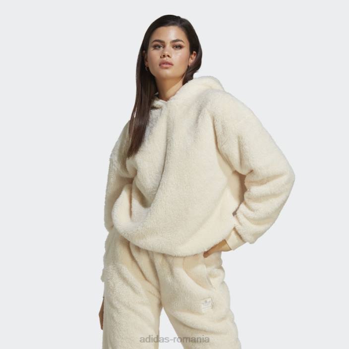 Adidas essentials+ hanorac pufos de pluș alb femei alb 2JBN10135