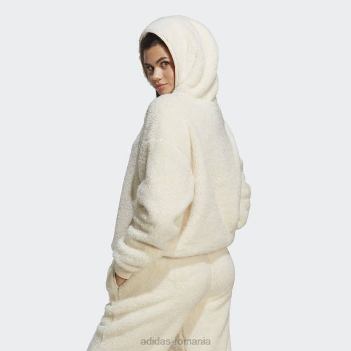 Adidas essentials+ hanorac pufos de pluș alb femei alb 2JBN10135