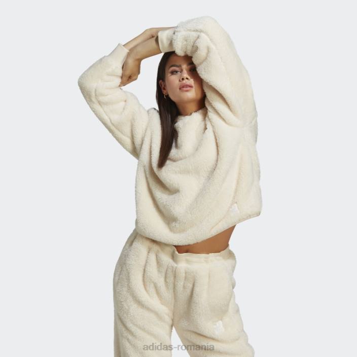 Adidas essentials+ hanorac pufos de pluș alb femei alb 2JBN10135