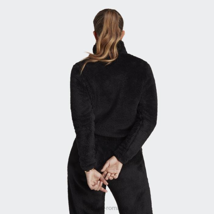 Adidas essentials+ teddy pufos subțire cu fermoar negru femei negru 2JBN9445