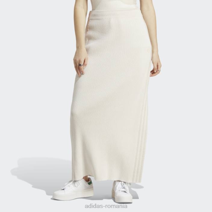 Adidas fustă lungă tricot versiune alb albastru femei alb 2JBN17452