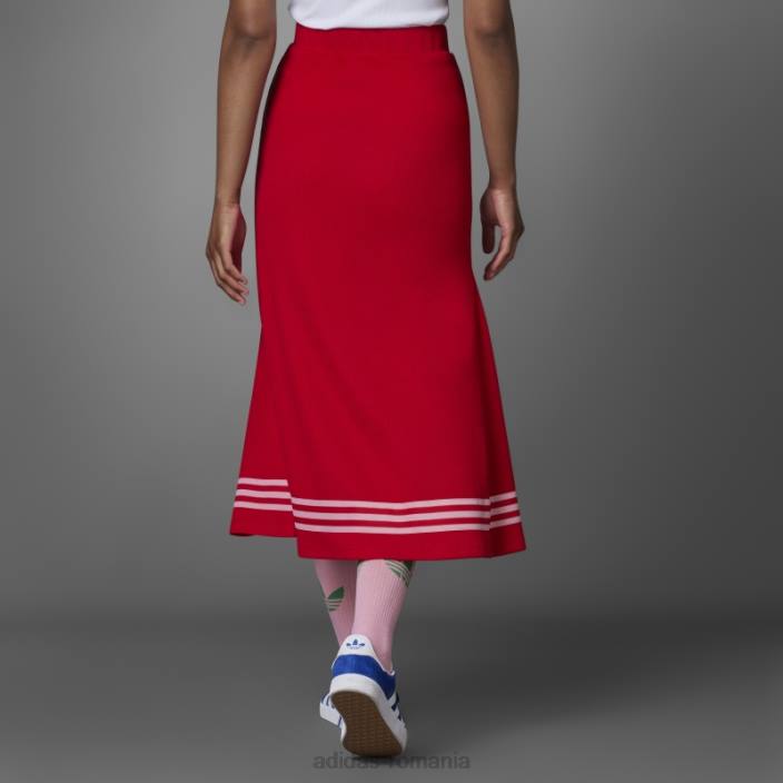 Adidas fustă stacojie adicolor anii 70 din tricot femei stacojiu 2JBN2902