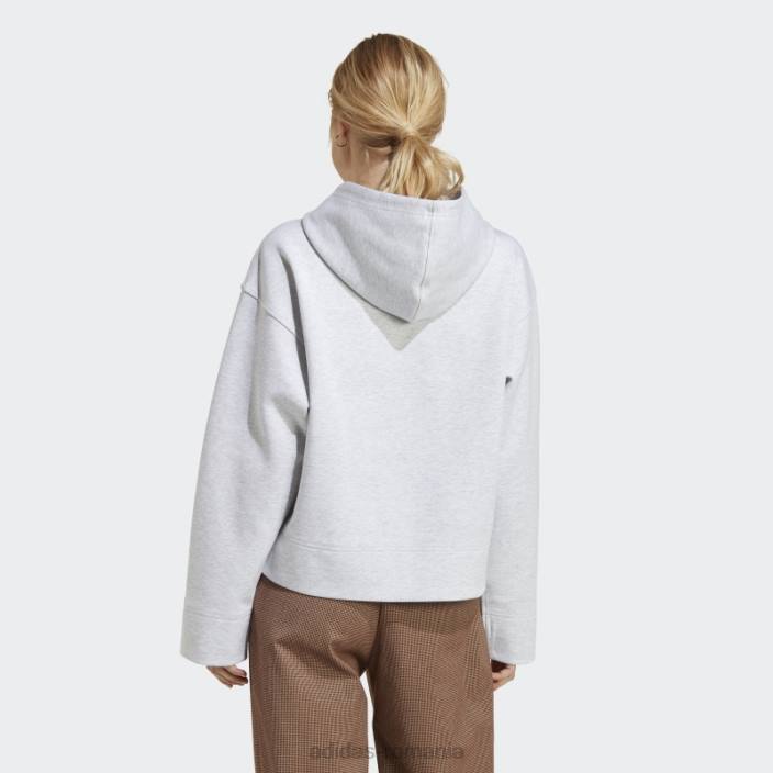Adidas gri deschis heather premium essentials hanorac scurt adidas femei erica gri deschis 2JBN2349