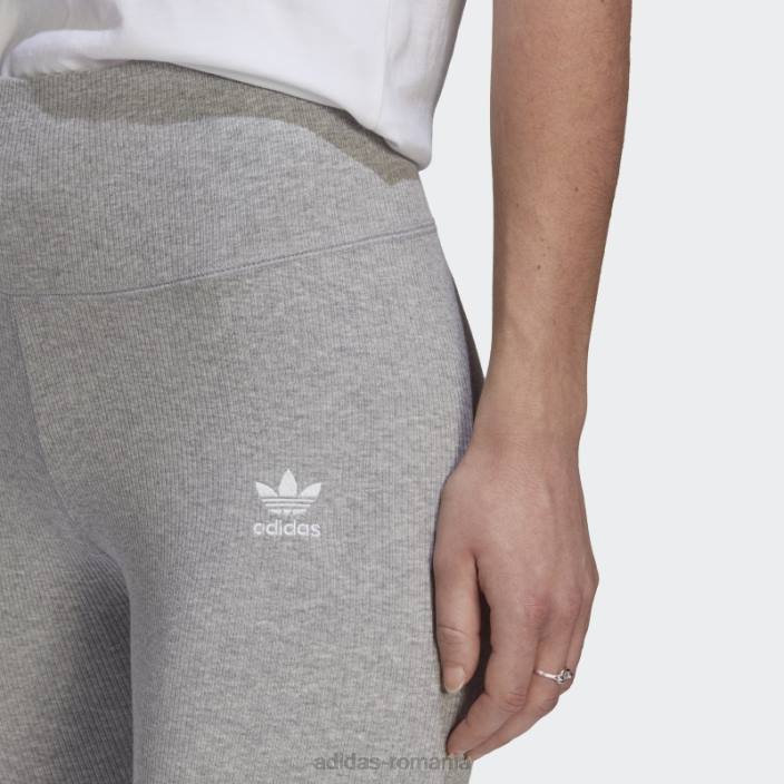 Adidas gri mediu adicolor essentials+ leggings cu nervuri lungime 7/8 adidas femei gri mediu 2JBN8985
