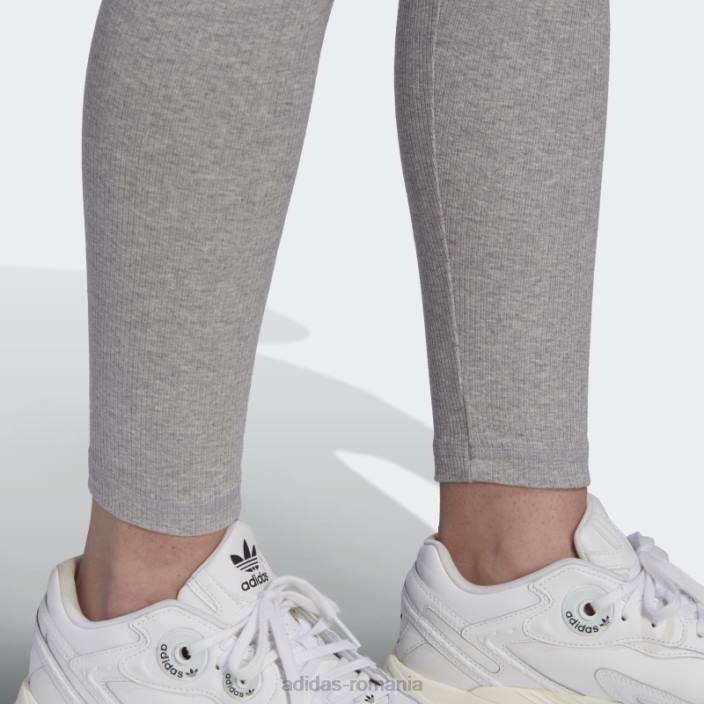 Adidas gri mediu adicolor essentials+ leggings cu nervuri lungime 7/8 adidas femei gri mediu 2JBN8985