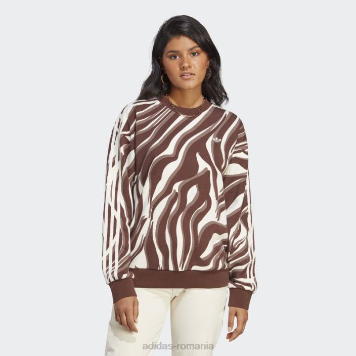 Adidas hanorac abstract cu imprimeu animal, auburn femei castaniu 2JBN16628