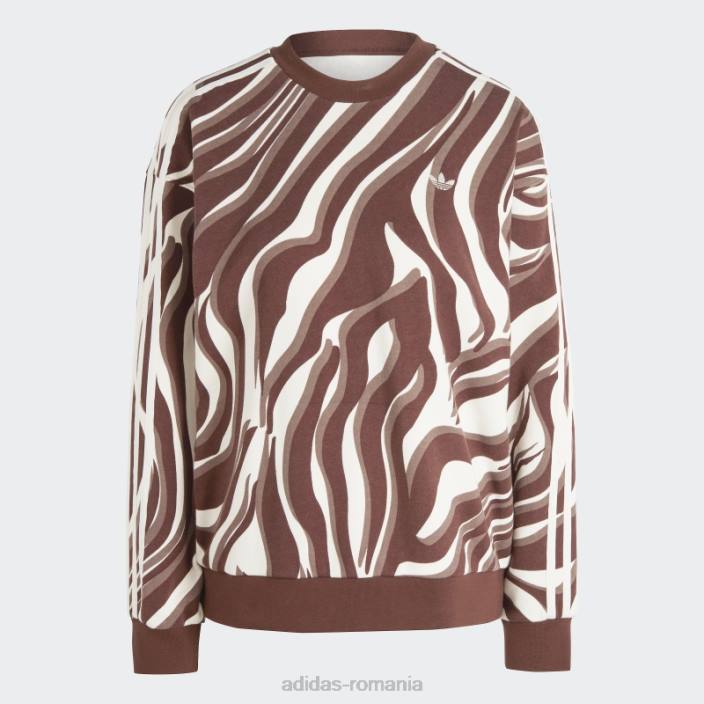 Adidas hanorac abstract cu imprimeu animal, auburn femei castaniu 2JBN16628
