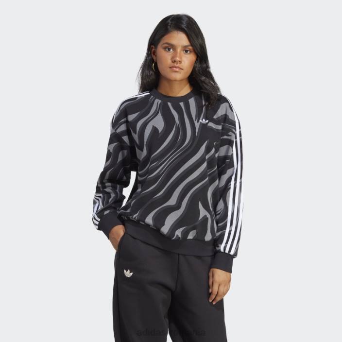 Adidas hanorac abstract cu imprimeu animal negru adidas femei negru 2JBN9336
