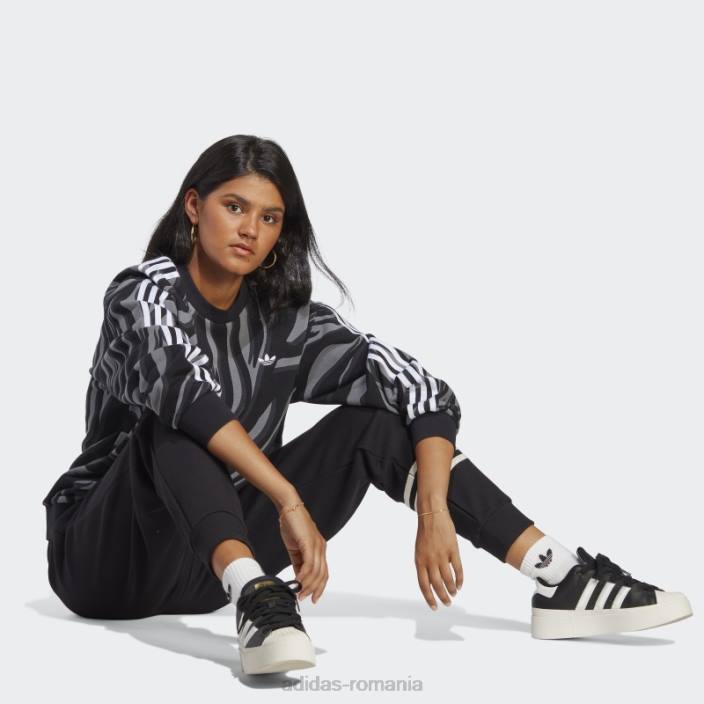 Adidas hanorac abstract cu imprimeu animal negru adidas femei negru 2JBN9336