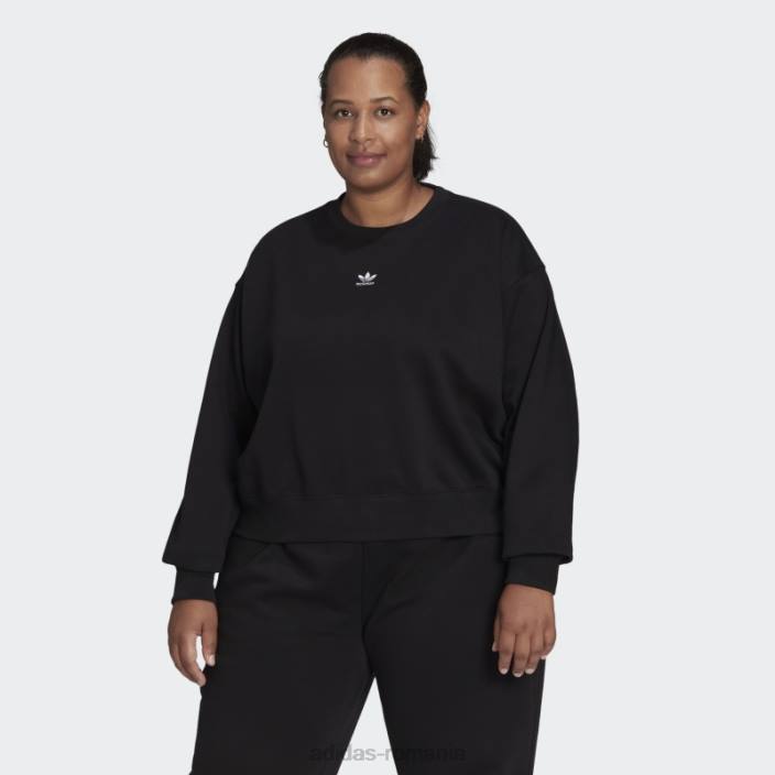 Adidas hanorac adicolor essentials crew (plus size) negru adidas femei negru 2JBN8964