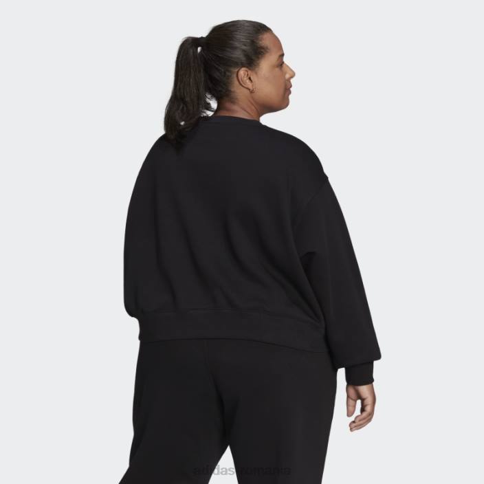Adidas hanorac adicolor essentials crew (plus size) negru adidas femei negru 2JBN8964