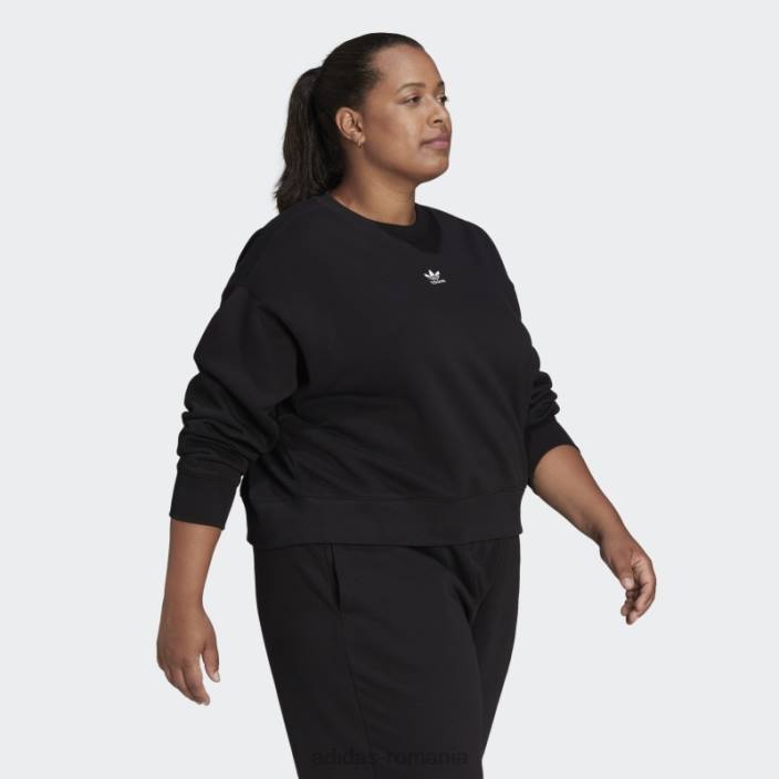 Adidas hanorac adicolor essentials crew (plus size) negru adidas femei negru 2JBN8964