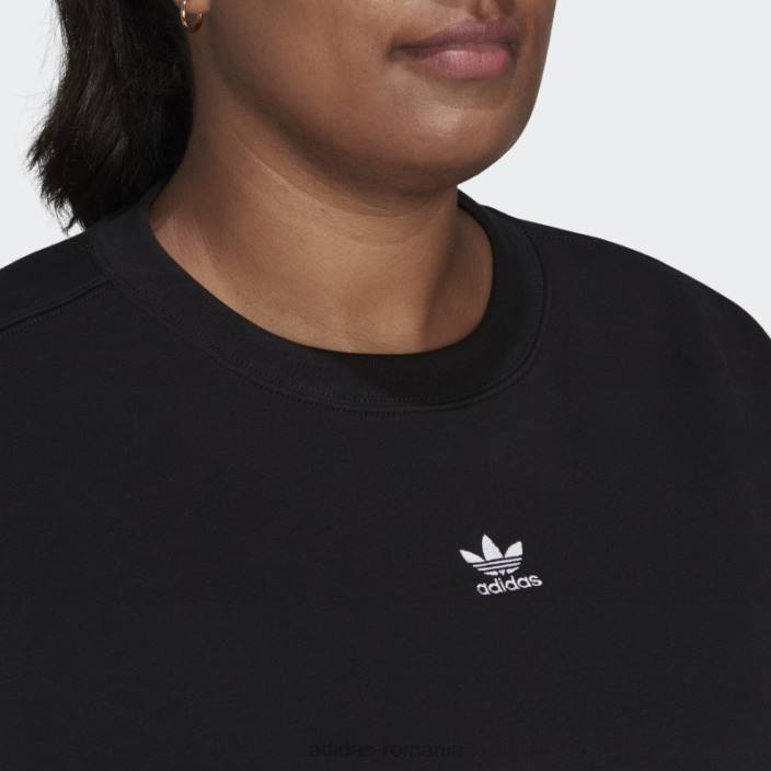 Adidas hanorac adicolor essentials crew (plus size) negru adidas femei negru 2JBN8964