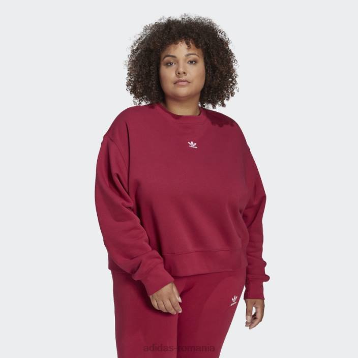 Adidas hanorac adicolor essentials crew (plus size) visiniu femei Burgundia 2JBN10141