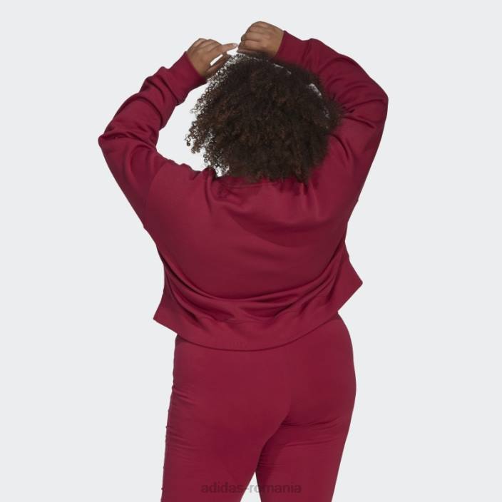 Adidas hanorac adicolor essentials crew (plus size) visiniu femei Burgundia 2JBN10141