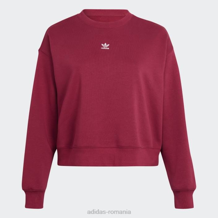 Adidas hanorac adicolor essentials crew (plus size) visiniu femei Burgundia 2JBN10141