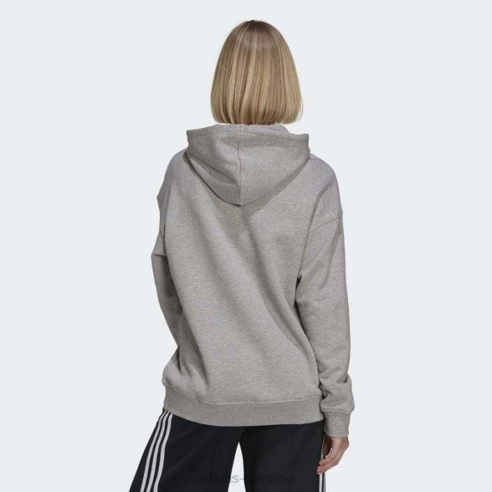 Adidas hanorac adicolor trefoil gri mediu fierbinte femei gri mediu 2JBN9022