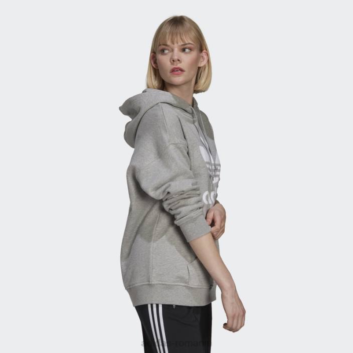 Adidas hanorac adicolor trefoil gri mediu fierbinte femei gri mediu 2JBN9022