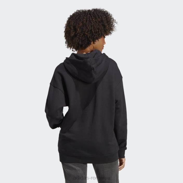 Adidas hanorac adicolor trefoil negru femei alb negru 2JBN2716