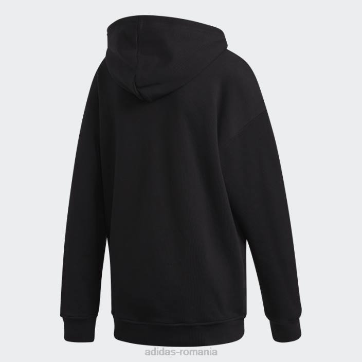 Adidas hanorac adicolor trefoil negru femei alb negru 2JBN2716