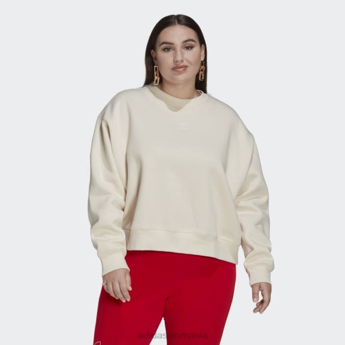 Adidas hanorac alb adicolor essentials crew (mărime plus) femei alb 2JBN10291