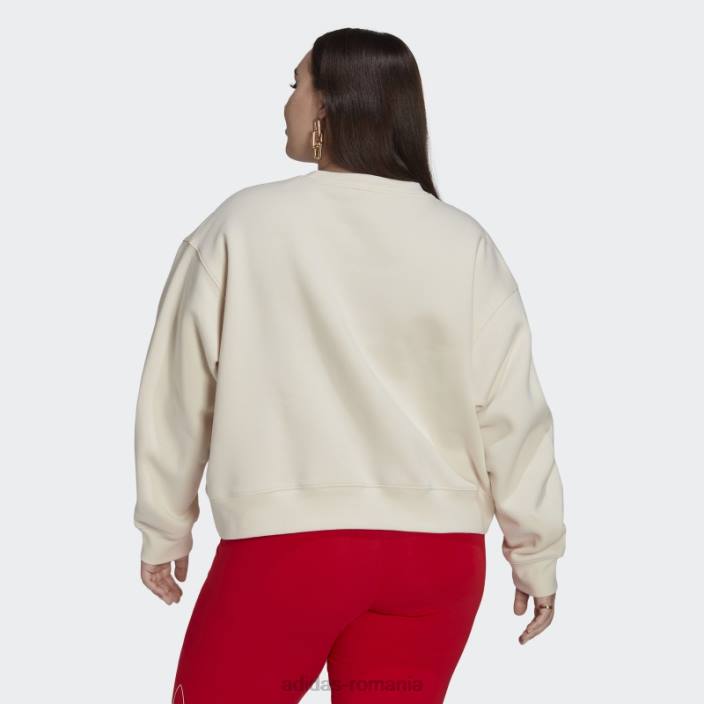 Adidas hanorac alb adicolor essentials crew (mărime plus) femei alb 2JBN10291