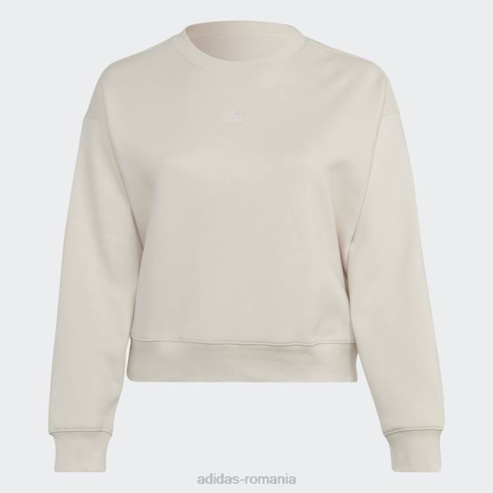 Adidas hanorac alb adicolor essentials crew (mărime plus) femei alb 2JBN10291