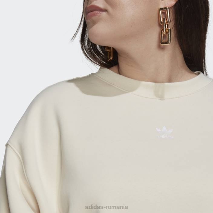 Adidas hanorac alb adicolor essentials crew (mărime plus) femei alb 2JBN10291