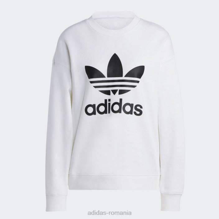 Adidas hanorac alb trefoil crew adidas femei alb 2JBN2361