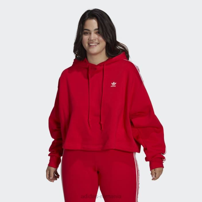 Adidas hanorac crop adicolor classics stacojiu (mărime plus) femei stacojiu 2JBN9851