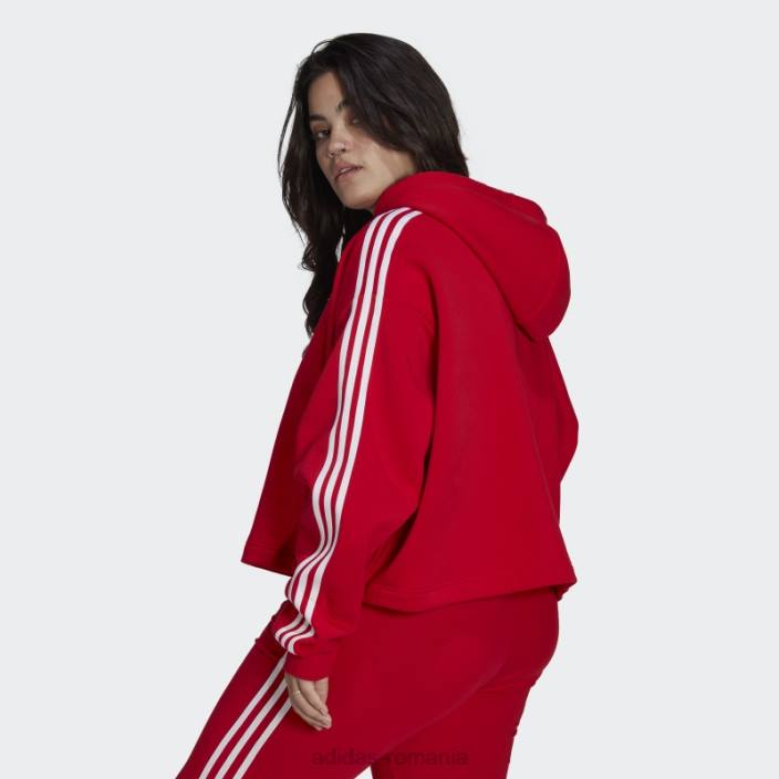 Adidas hanorac crop adicolor classics stacojiu (mărime plus) femei stacojiu 2JBN9851