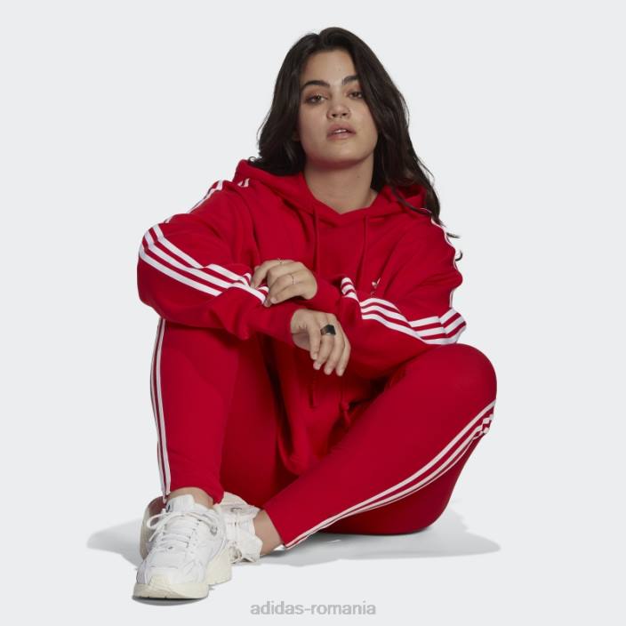 Adidas hanorac crop adicolor classics stacojiu (mărime plus) femei stacojiu 2JBN9851