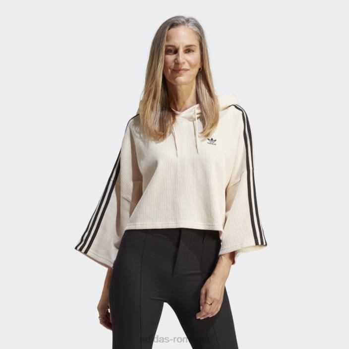 Adidas hanorac crop alb femei alb 2JBN17429