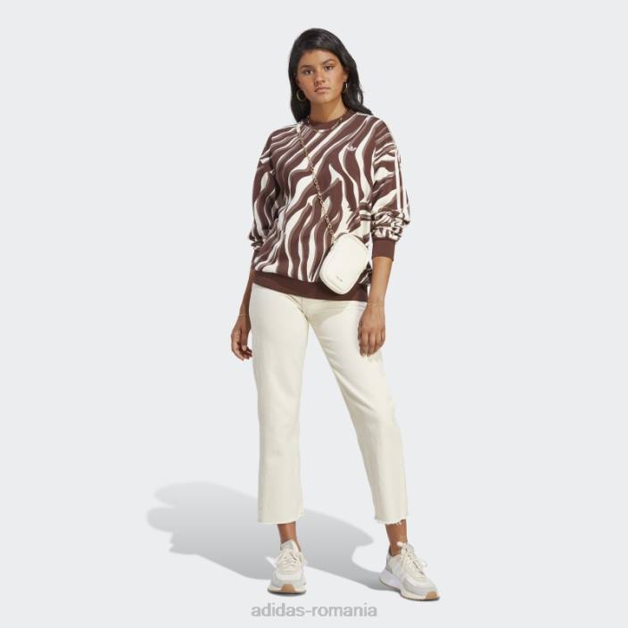 Adidas hanorac cu imprimeu animal abstract, auburn femei castaniu 2JBN9041