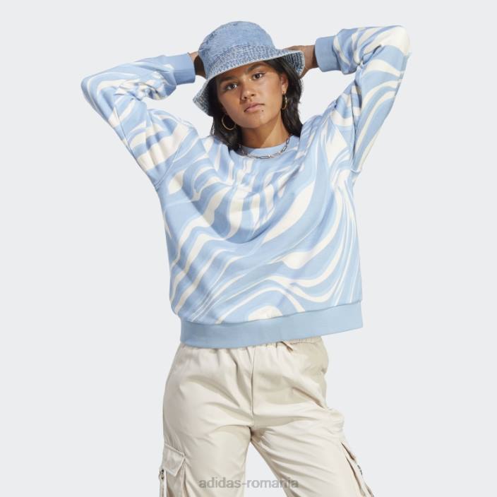 Adidas hanorac cu imprimeu animal, abstract sky ambiental femei cerul ambiental 2JBN9227