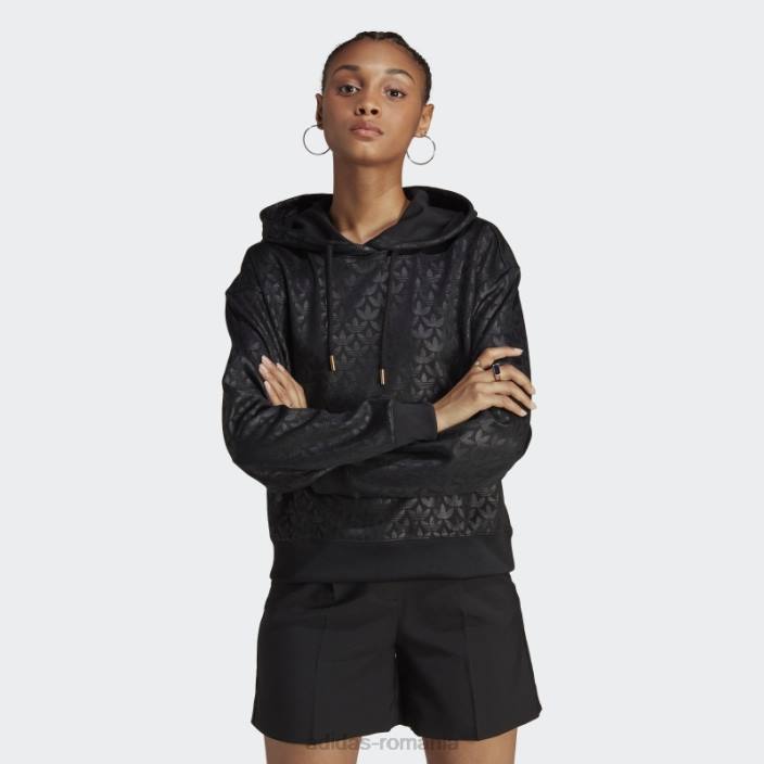 Adidas hanorac cu logo negru femei negru 2JBN9554