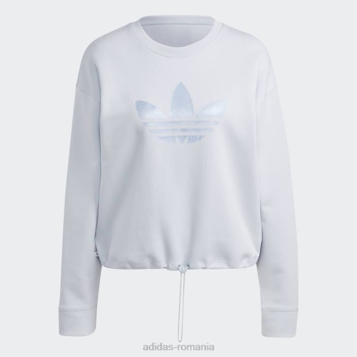 Adidas hanorac cu umplutură trefoil imprimeu marmură albastru femei albastru 2JBN9673