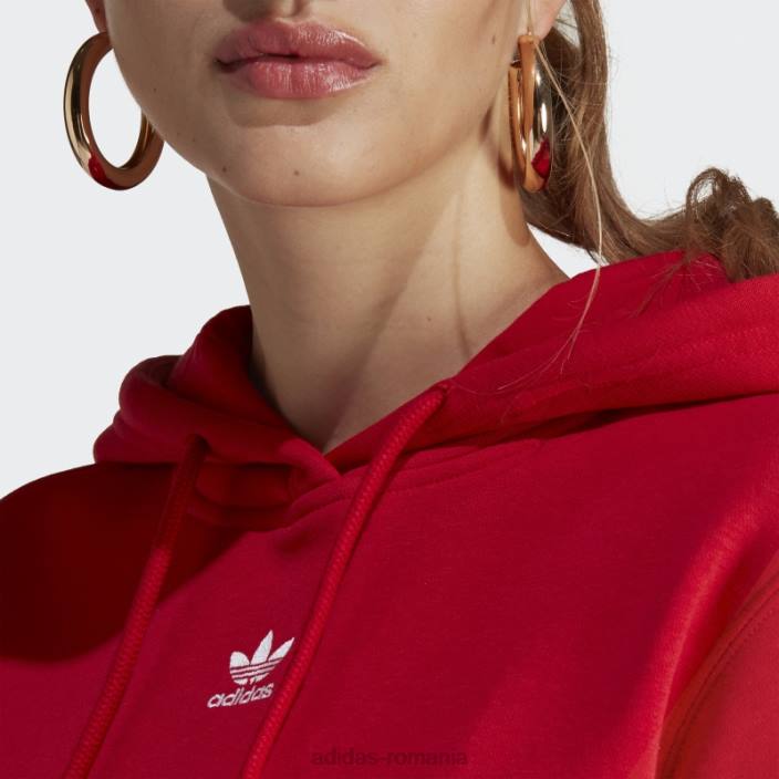 Adidas hanorac din fleece scarlet adicolor essentials femei stacojiu 2JBN16445