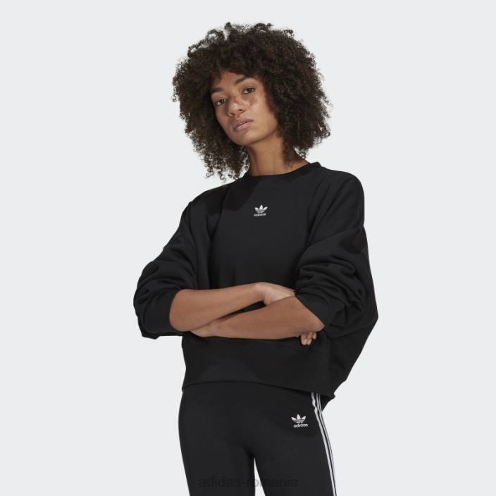 Adidas hanorac fleece adicolor essentials negru femei negru 2JBN8851