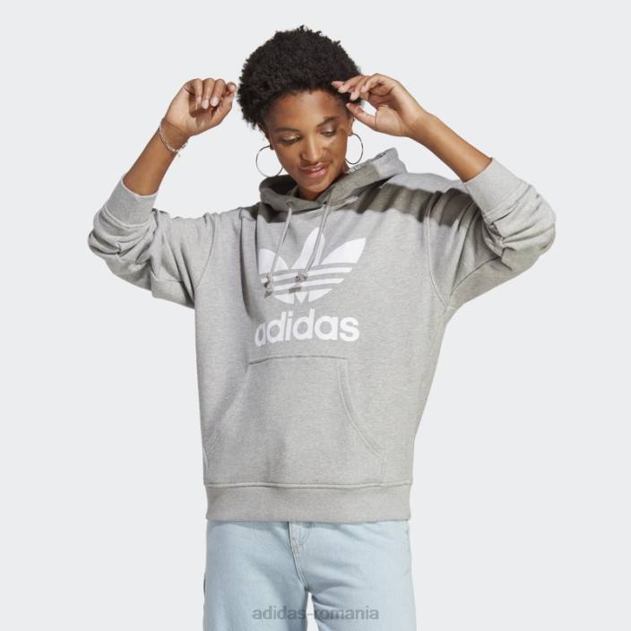Adidas hanorac gri mediu trifoil adidas femei gri mediu 2JBN16815
