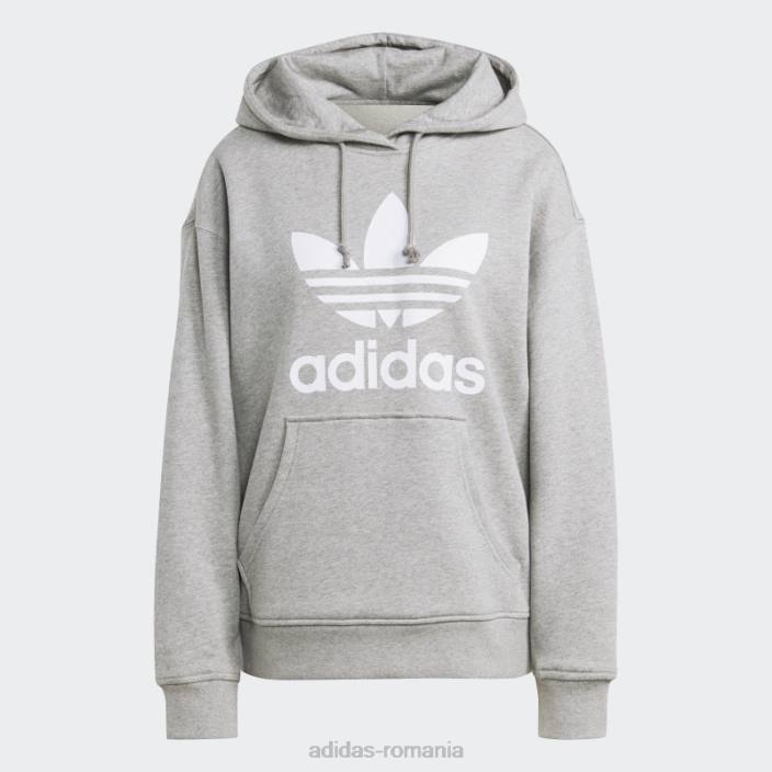 Adidas hanorac gri mediu trifoil adidas femei gri mediu 2JBN16815