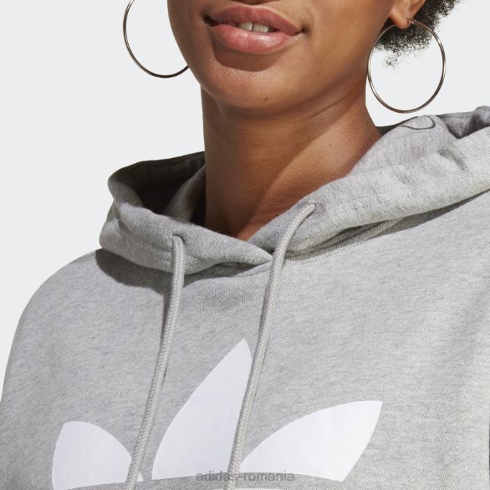 Adidas hanorac gri mediu trifoil adidas femei gri mediu 2JBN16815