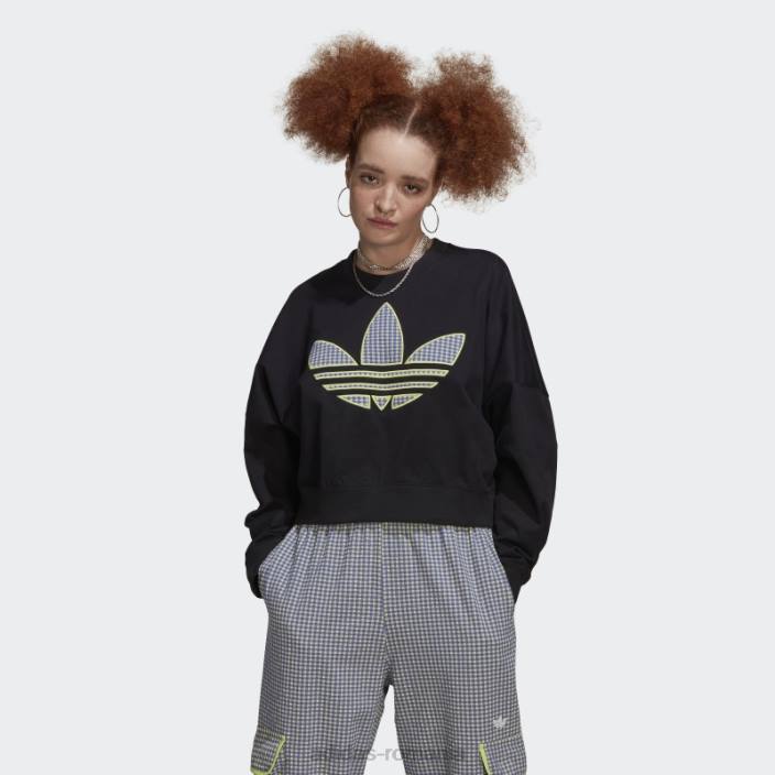 Adidas hanorac largi cu aplicare trefoil negru femei negru 2JBN10549